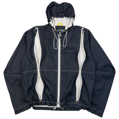 Vintage 2000s Armani Jeans Full Zip Ventilated Jacket | Small, Navy
