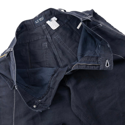 Vintage 2000s Armani Jeans Lightweight Hemp Trousers Size W33 | W33, Navy
