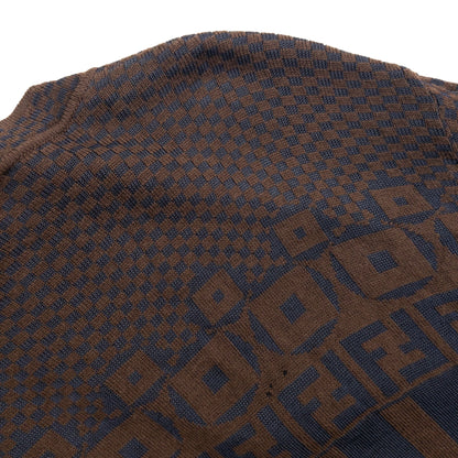 Vintage 90s Fendi Pattern Cardigan Womens Size M | Medium, Brown