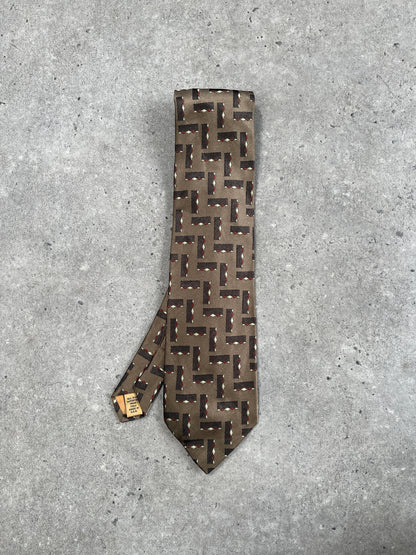 Donna Karen Signature 1990s Pure Silk Print Tie