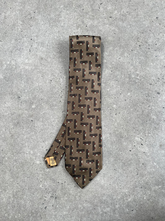 Donna Karen Signature 1990s Pure Silk Print Tie