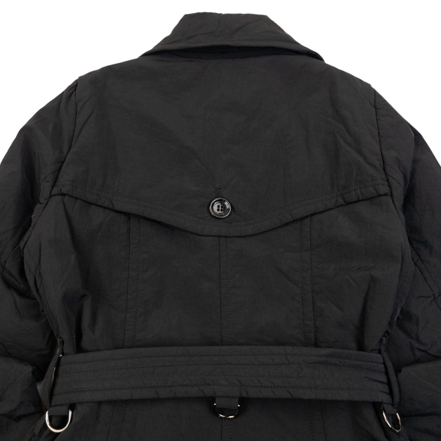 Vintage 2000s Burberry Black Label Belt Waist Trench Jacket Womens Size M | Medium, Black