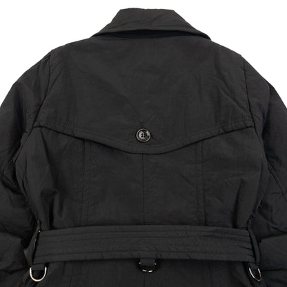 Vintage 2000s Burberry Black Label Belt Waist Trench Jacket Womens Size M | Medium, Black