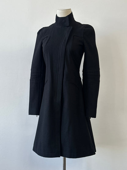 Armani Exchange 2000s Wool Funnel Neck Fitted Coat - XS