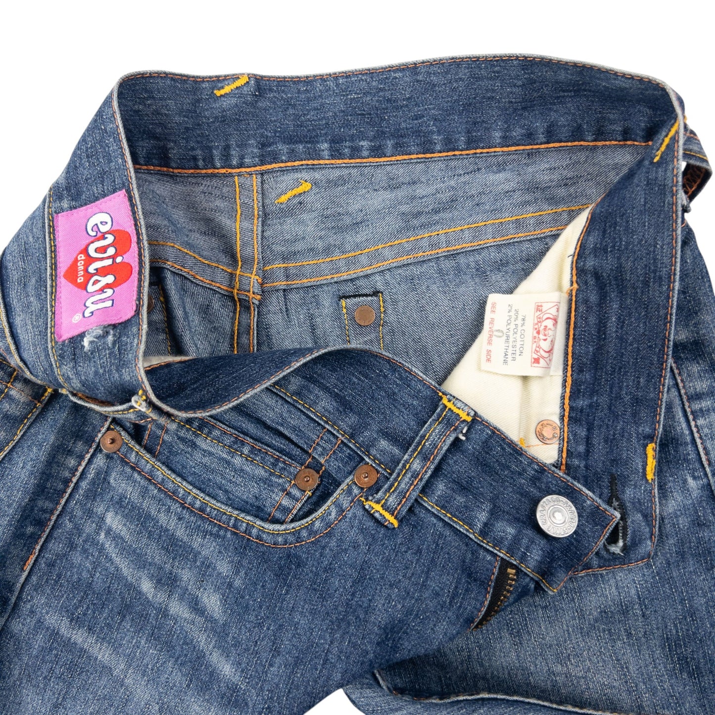 Vintage Evisu Donna Double Gull Japanese Denim Jeans Women's Size W29