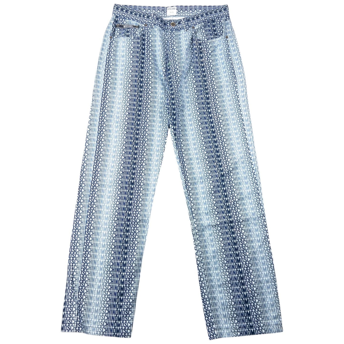 Vintage 2000s Moschino Jeans Monogram Fade Denim Jeans Size W30 | W30, Blue