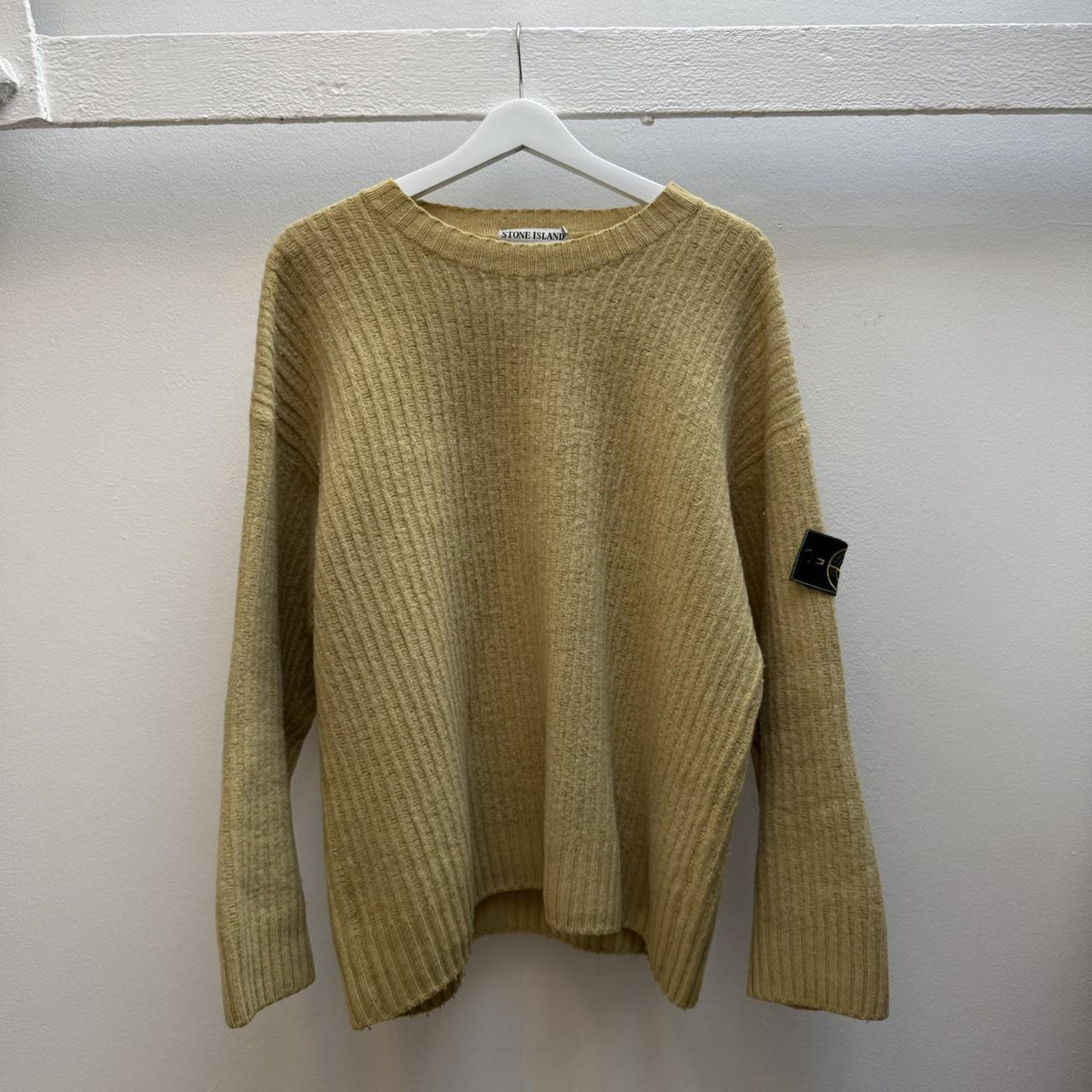 90’s Stone Island Ribbed Wool Blend Knit Jumper (M/L) | Medium, Beige