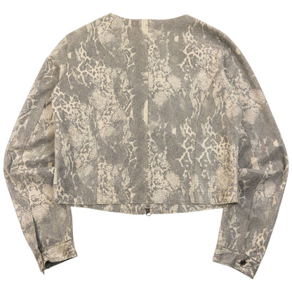 Vintage 2000s Armani Jeans Snakeskin Pattern Jacket & Trousers Set Womens Size L | Large, Black
