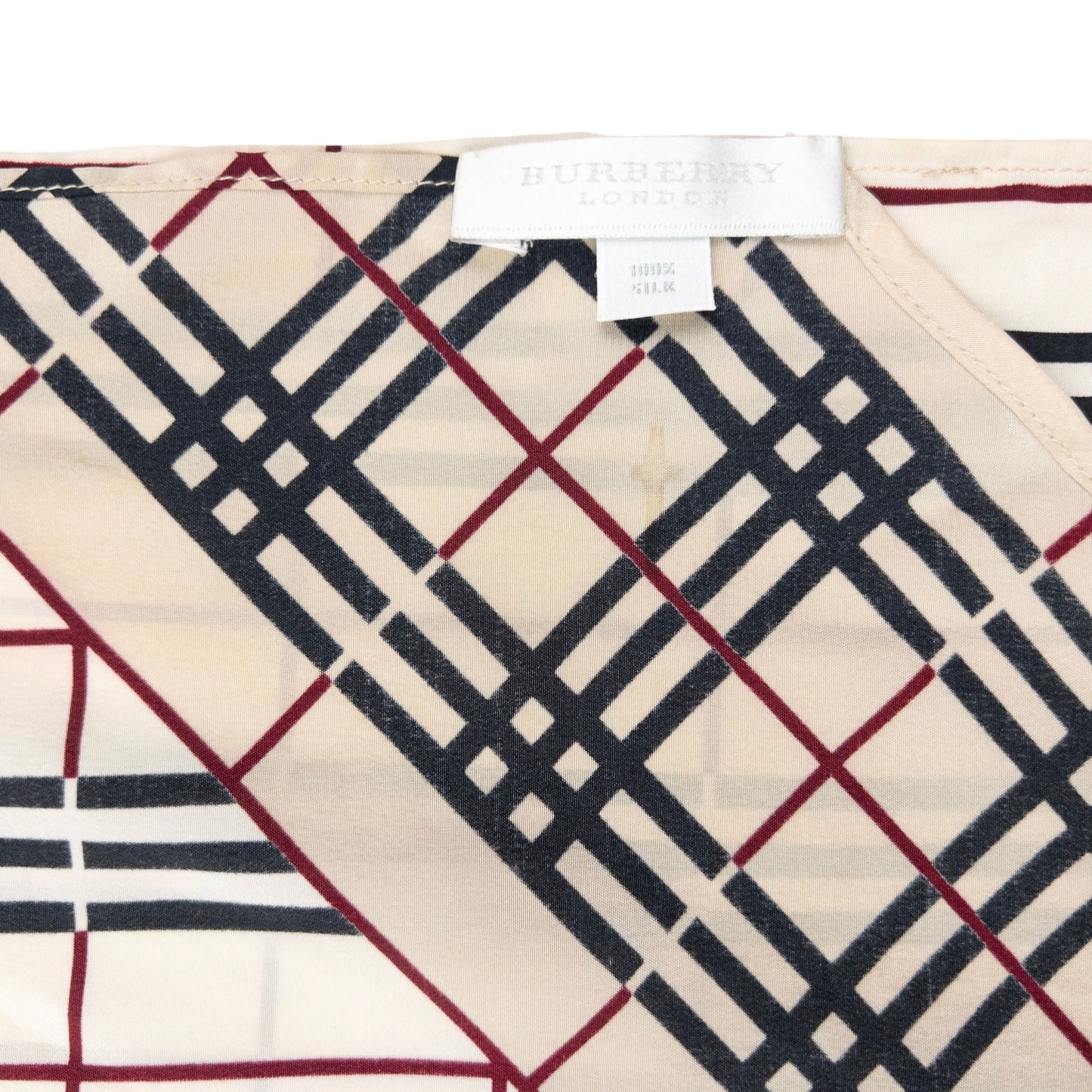 Vintage 2000s Burberry Nova Check Silk Scarf | O/S, Cream