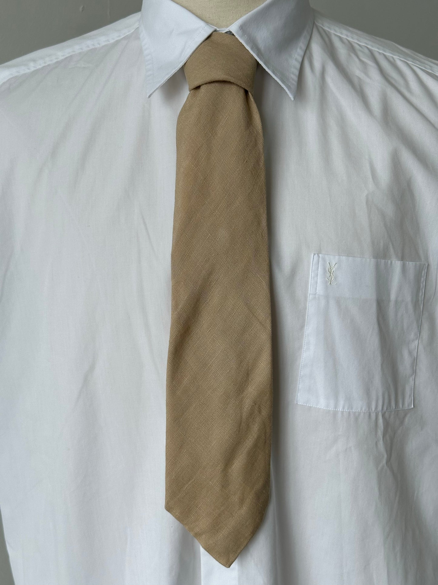 Vintage 1990s Pure Linen Woven Tie