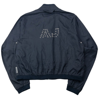 Vintage 90s Armani Jeans Eyelet Jacket Size S | Small, Black