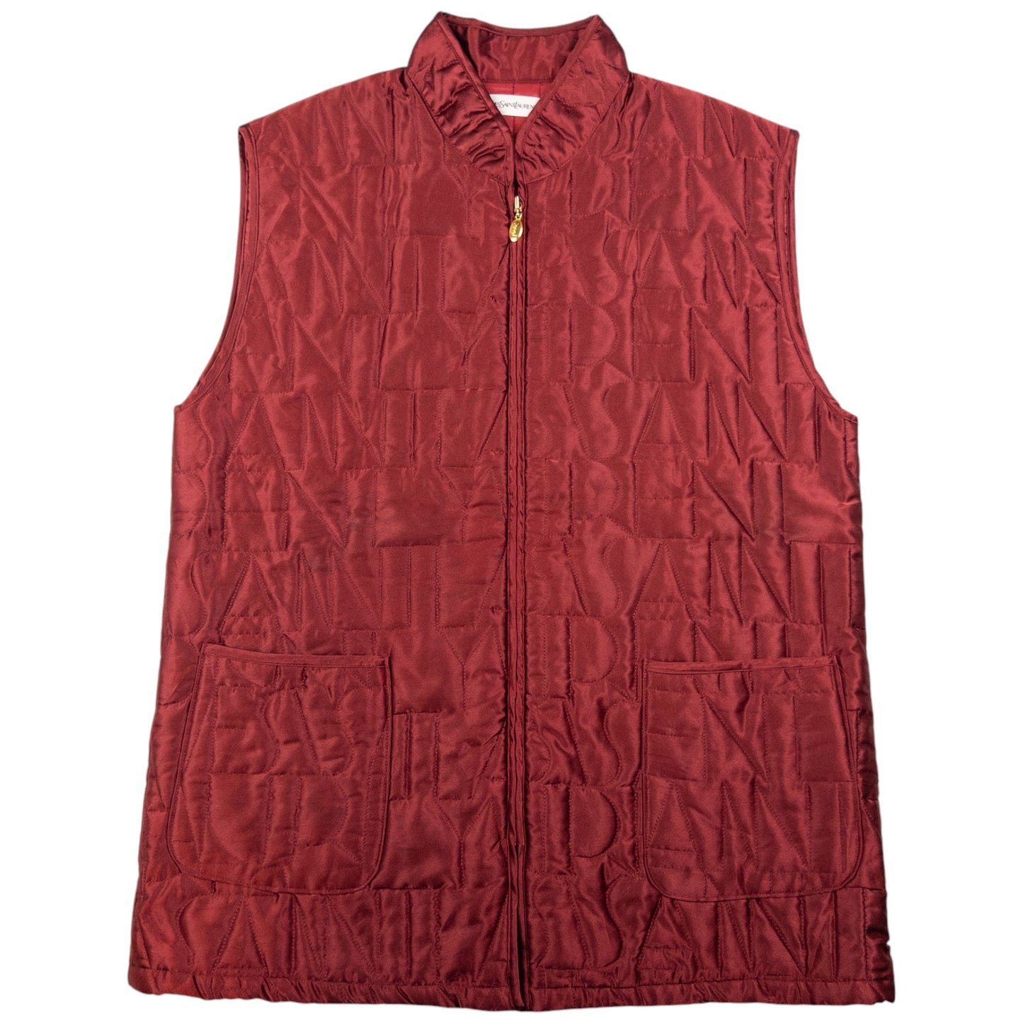 Vintage YSL Yves Saint Laurent Monogram Quilted Gilet Size L