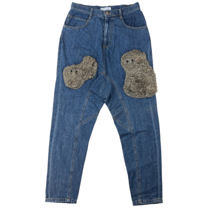 Vintage Ne-Net By Issey Miyake Fur Patch Denim Jeans Size W27