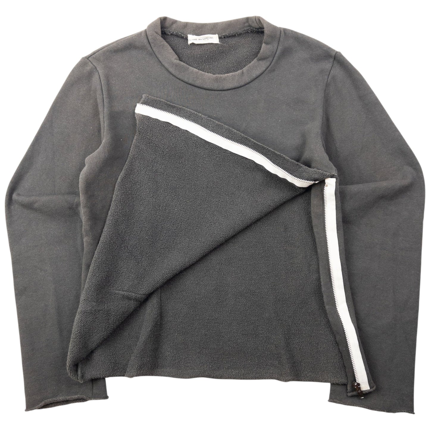 Vintage 90s Comme Des Garçons Side Zip Sweatshirt Womens Size S | Small, Grey