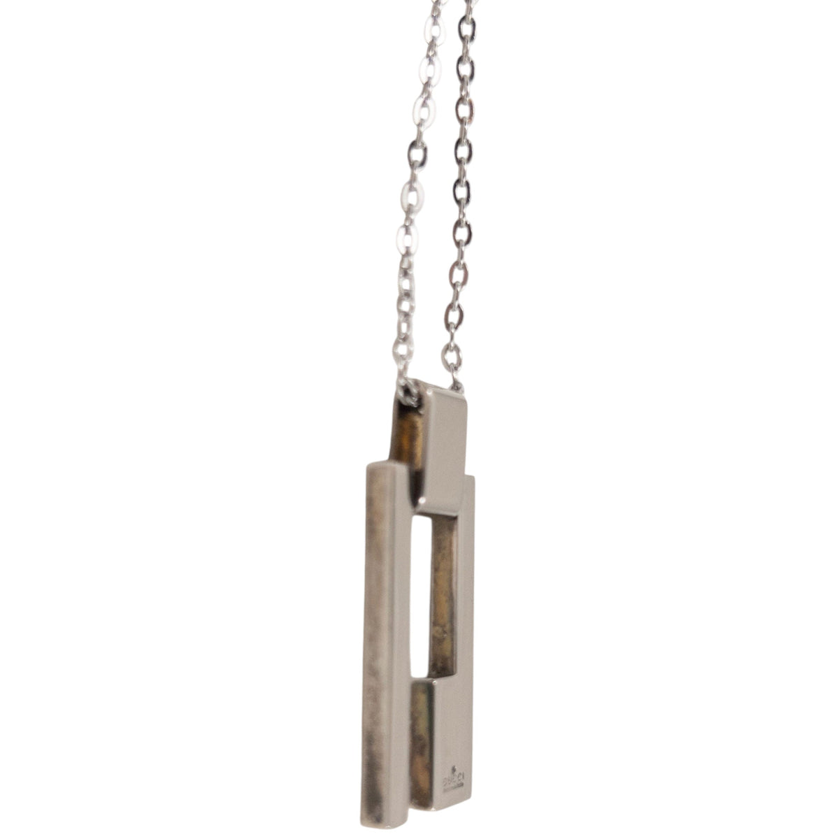 Vintage 2000s Gucci Silver G Plate Necklace | O/S, Grey