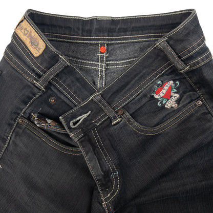 Vintage Puma X Evisu Double Gull Japanese Denim Jeans Size W32