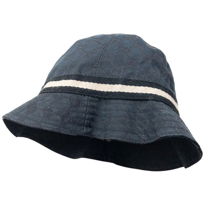 Vintage 2000s Gucci Monogram Bucket Hat Size XS | O/S, Black