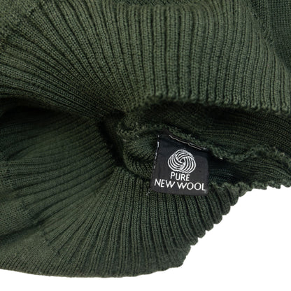 Vintage 90s Burberry Suede Patch Wool Jumper Size M | Medium, Green