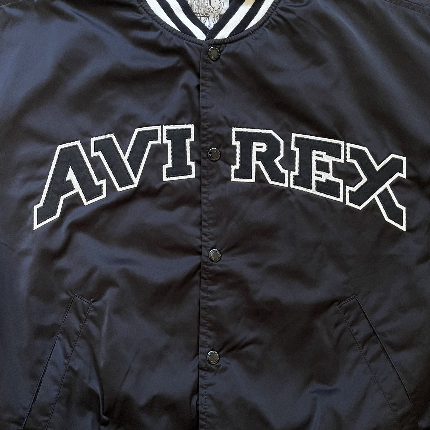 Avirex Spell Out Varsity Bomber Jacket - M