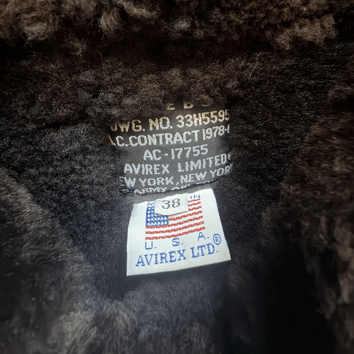 Avirex B-3 Sheepskin Aviator Flight Jacket - M | Medium, Black