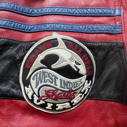 Avirex 'West Indies Sharks' Leather Varsity Jacket - XL | XL, Red