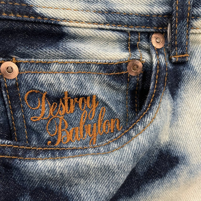 Duppies Destroy Babylon Bleach Jeans - W32"