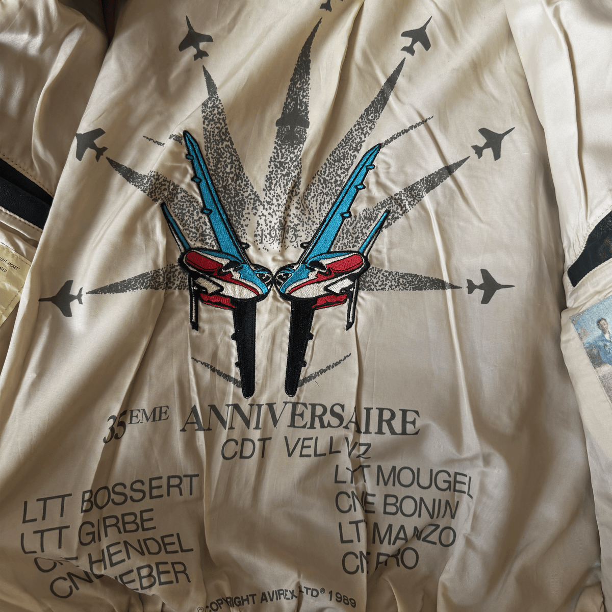 Avirex 1988 'Patrouille de France' A2 Leather Flight Jacket - S / M | S / M, Red