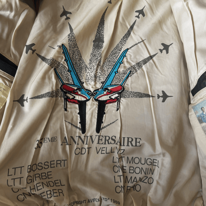 Avirex 1988 'Patrouille de France' A2 Leather Flight Jacket - S / M | S / M, Red