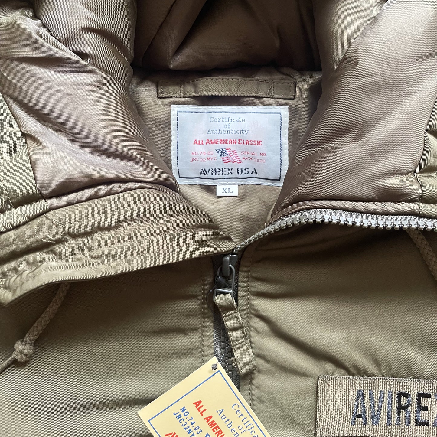 Avirex Padded Bomber Jacket With Hood - L