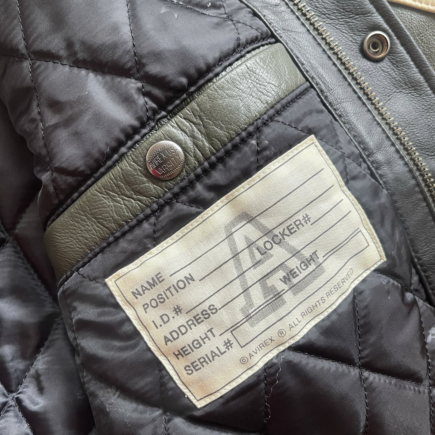 Avirex Wild Bears Leather Varsity Jacket - XXL | XXL, Khaki