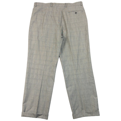 Vintage 90s YSL Yves Saint Laurent Checkered Jacket & Trousers Suit Set Size M | Medium, Grey