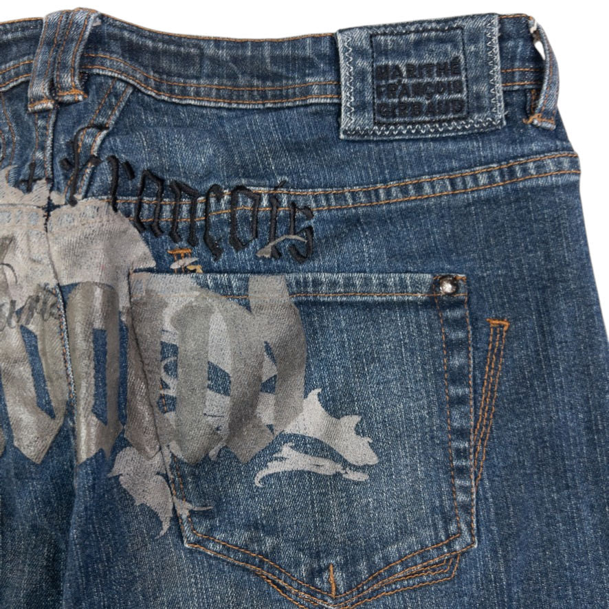 Vintage Marithe + Francois Girbaud Graphic Cropped Denim Jeans Size W36