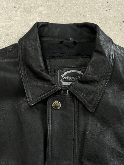 Vintage 1990s Leather Blouson Bomber Jacket - L