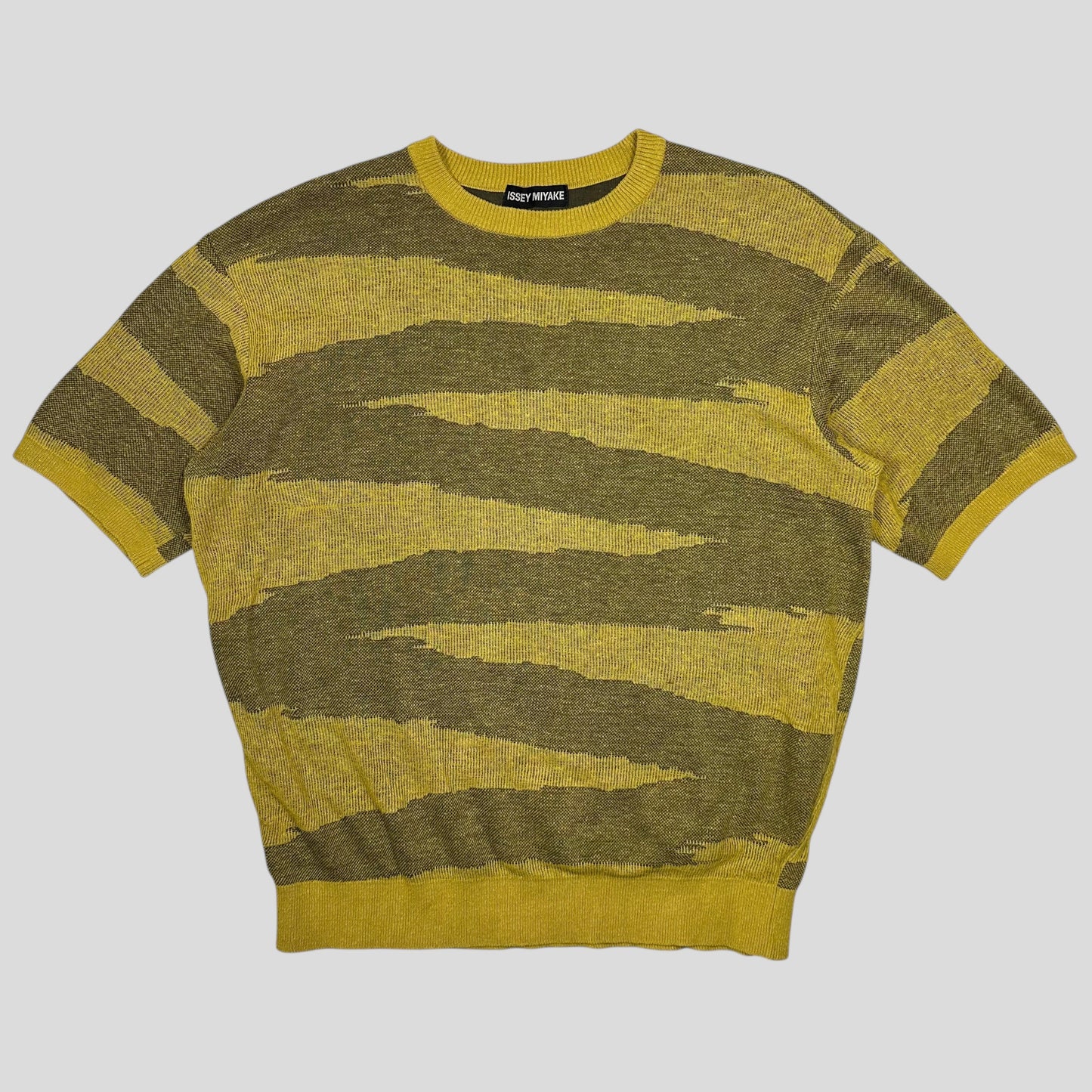 Issey Miyake 2002 Brush Stroke Knitted Shortsleeve Crewneck - M/L