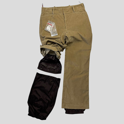 Prada Sport 00’s 2 in 1 Corduroy Double Layered Ski Trousers - L | DEFAULT TITLE, Red