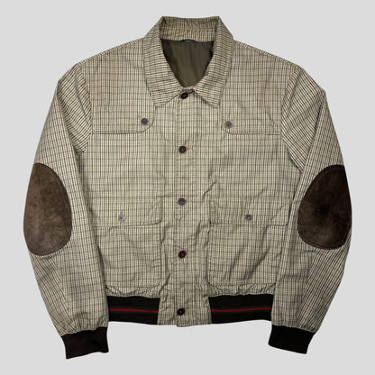 Gucci 2009 Plaid Web Leather Detailed Hunting Harrington - IT54 (L)