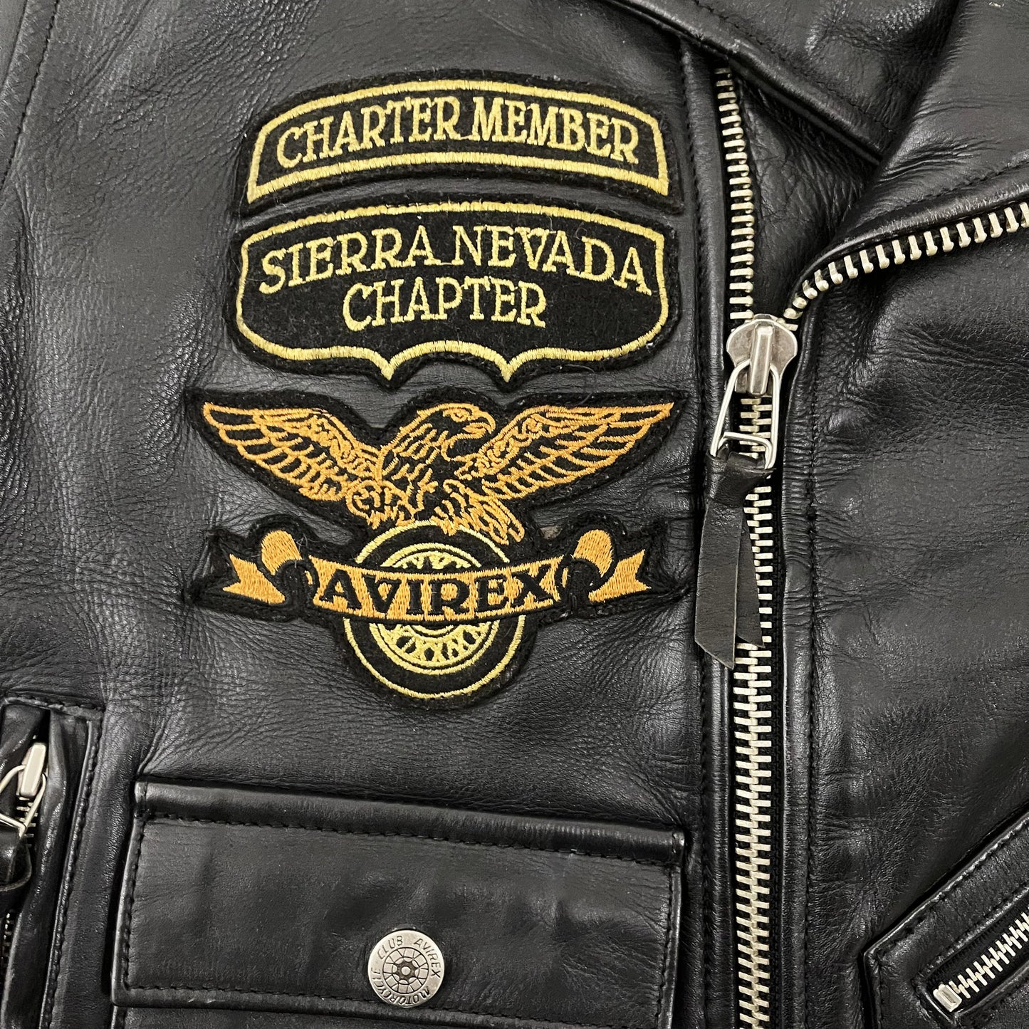 Avirex Cold War Leather Biker Motorcycle Jacket - S