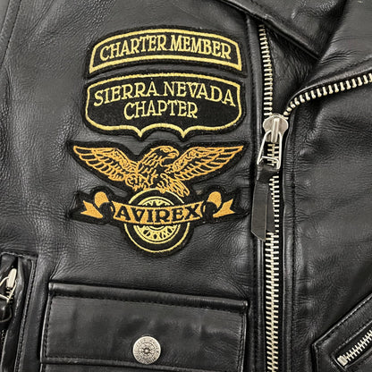 Avirex Cold War Leather Biker Motorcycle Jacket - S