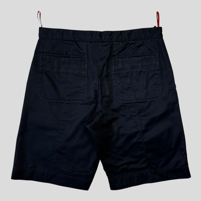 Prada Sport 2003 Challenge Reinforced Cotton Logo Shorts - 33-36 | W33, Navy