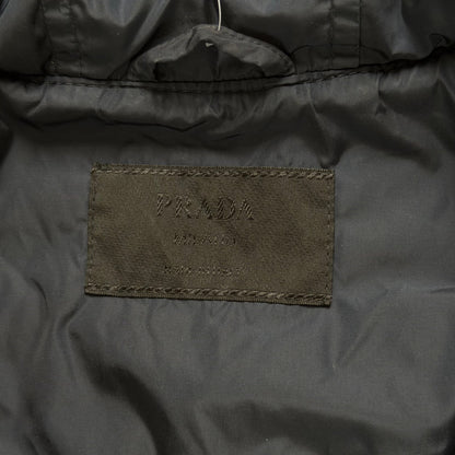 2000s prada mainline iridescent hooded padded jacket | O/S, Navy