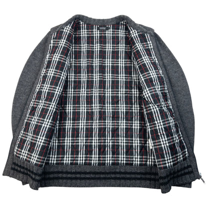 Vintage 2000s Burberry Black Label Nova Check Lined Wool Knit Jacket Size S | Small, Multicoloured