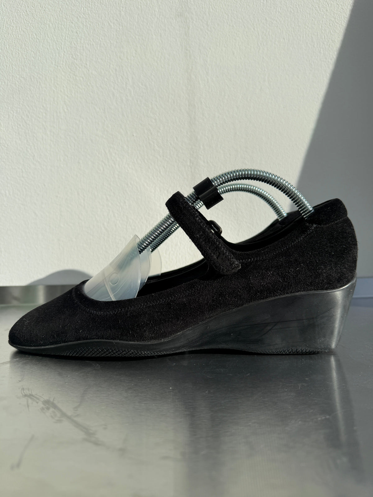 Prada Sport Suede Wedge Mary Janes | UK 37.5, Black
