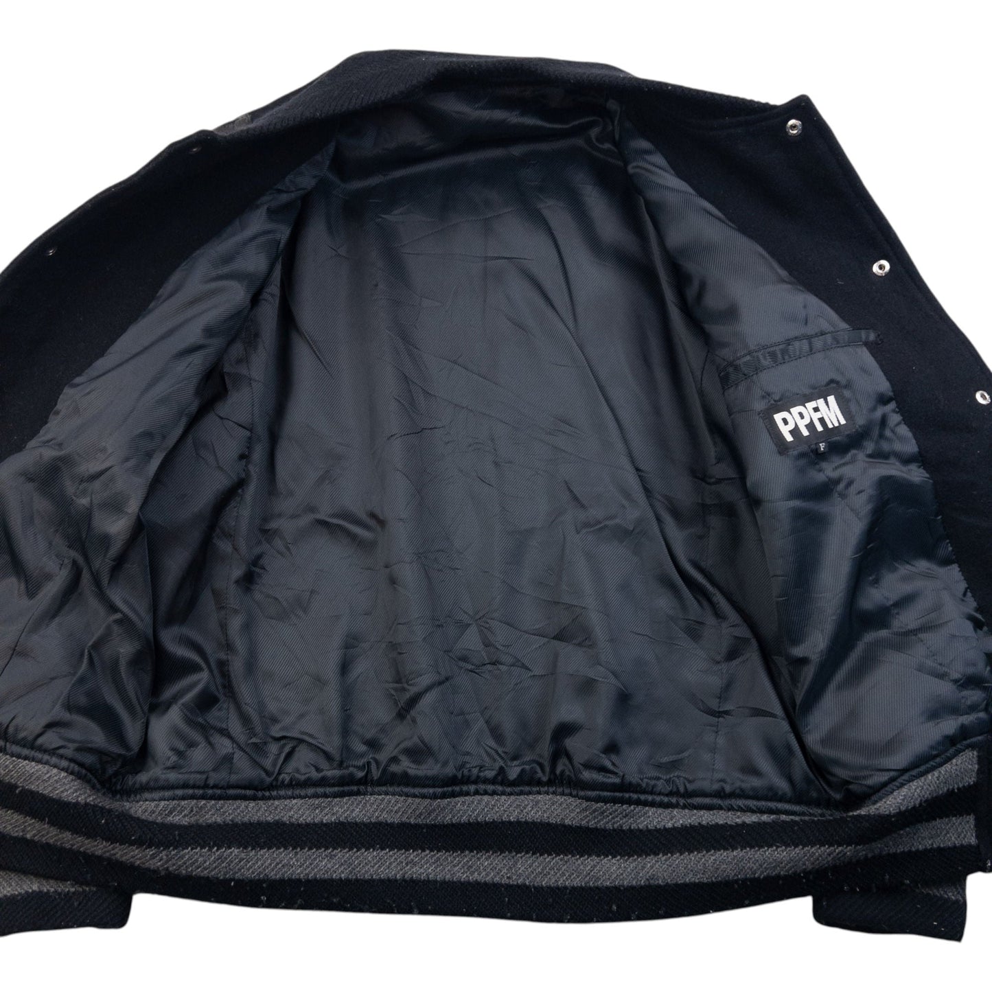 Vintage 2000s PPFM Wool Varsity Bomber Jacket Size S | Small, Black