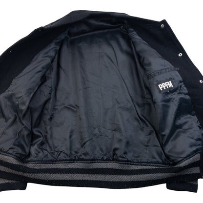 Vintage 2000s PPFM Wool Varsity Bomber Jacket Size S | Small, Black
