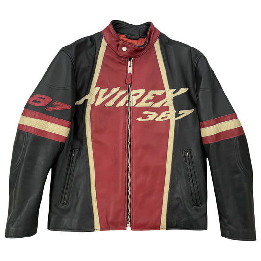 Avirex 387 Leather Racing Jacket - M