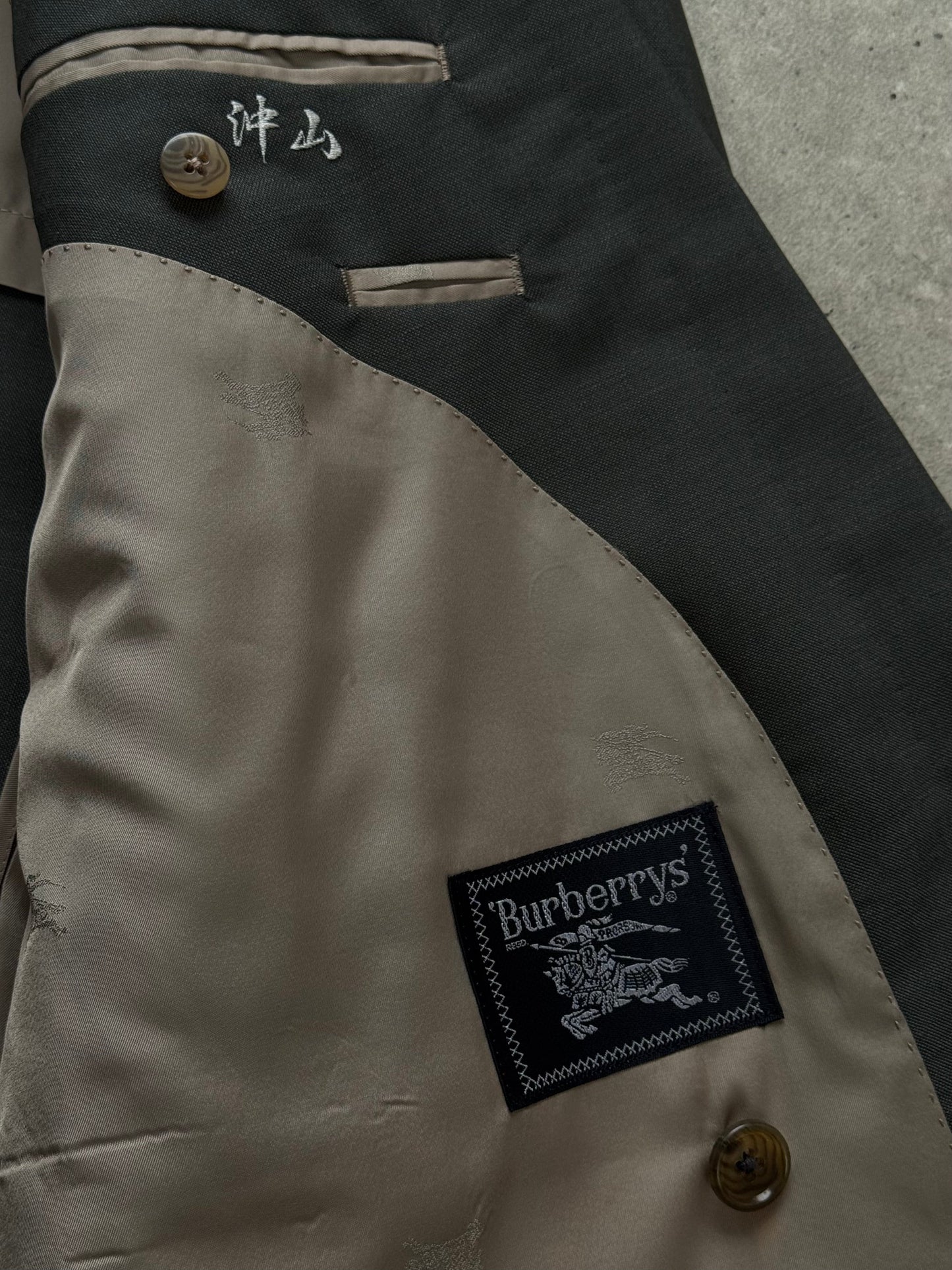 Burberry 1990s Wool Mohair Double Breasted Blazer - XL