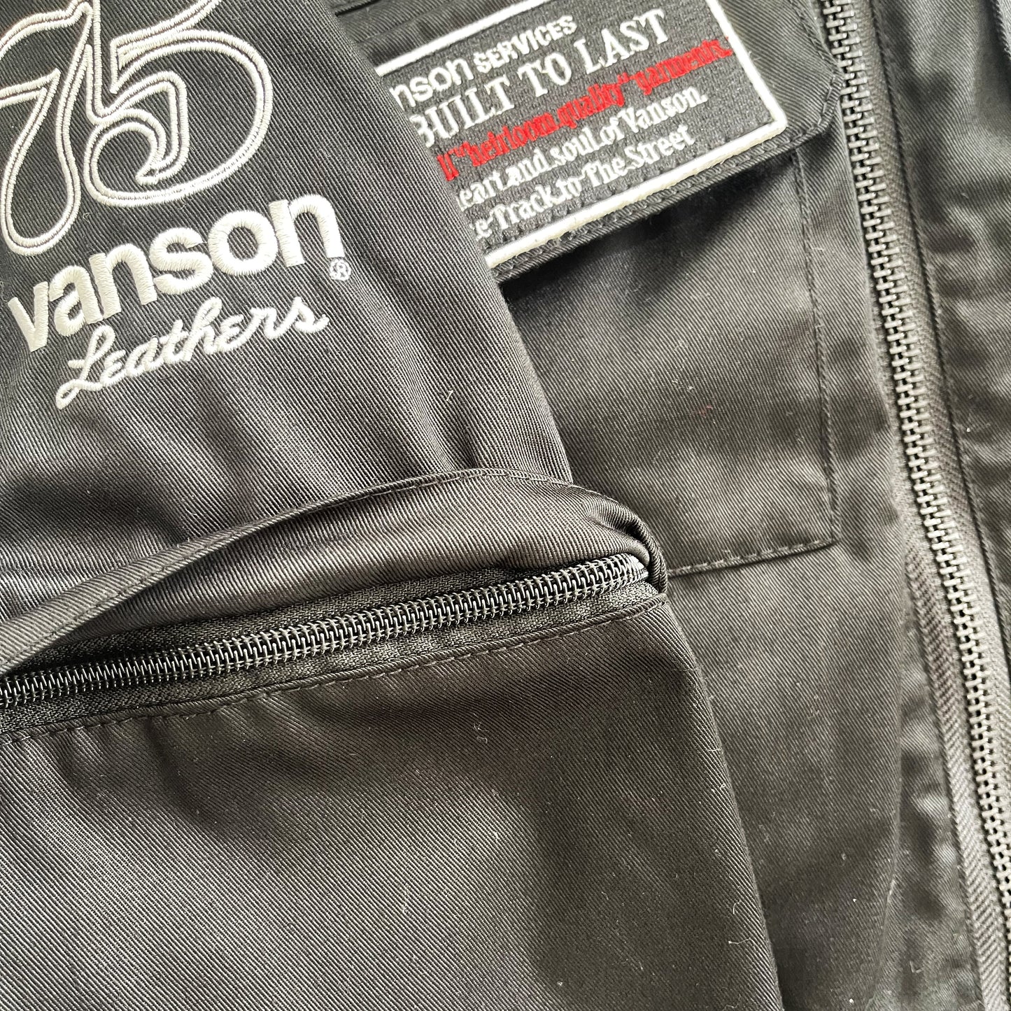 Vanson Leathers Motorcycle Cotton Racer Jacket - M