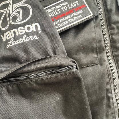 Vanson Leathers Motorcycle Cotton Racer Jacket - M