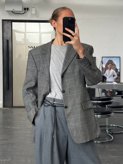 Yves Saint Laurent Pour Homme 1990s Pure Wool Check Blazer - 40R/L