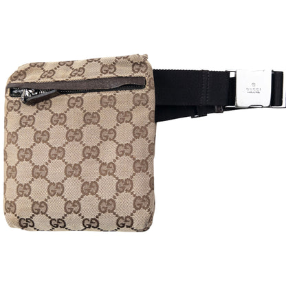 Vintage 2000s Gucci Monogram Crossbody Bag | O/S, Beige